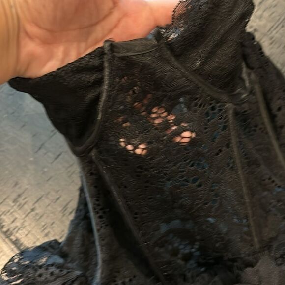 Doll’s Kill Widow NWT Wished Upon Lace Mini Ruffle Bustier Gothic Dress Small - Picture 15 of 15